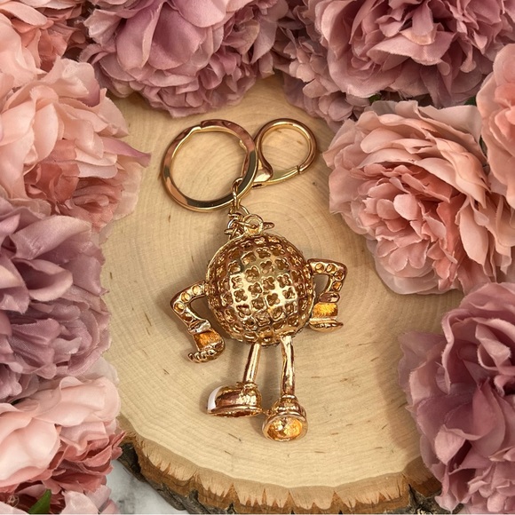 Whimsical White M&M Crystal Character Keychain Charm - Picture 14 of 16